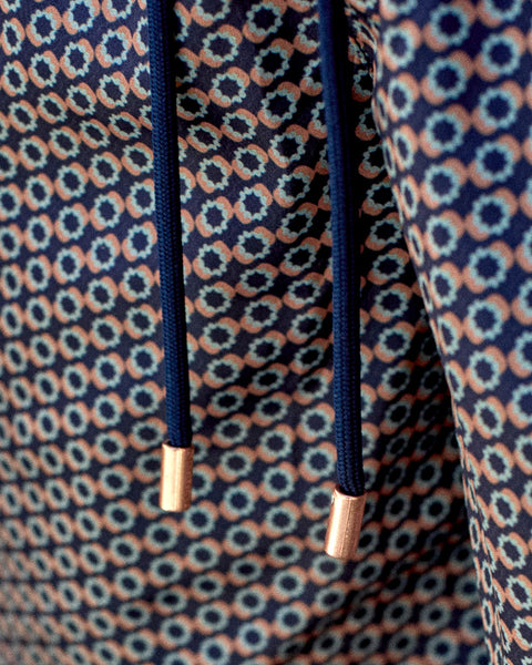 Line Shorts - Navy/Brown