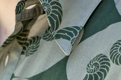 Remy Short Sleeve Shirt Shell Print - Grey/Khaki