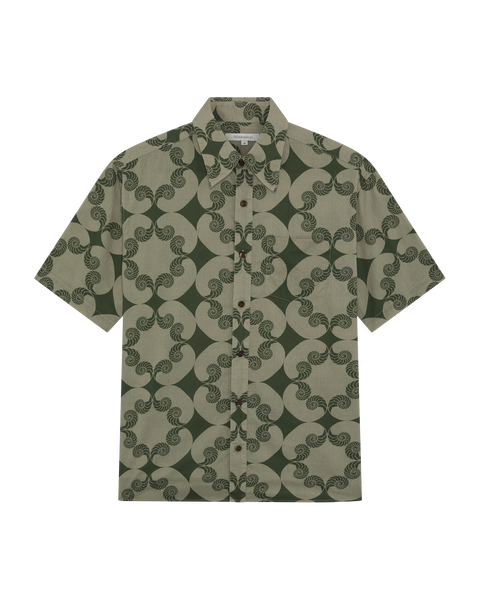 Remy Short Sleeve Shirt Shell Print - Grey/Khaki