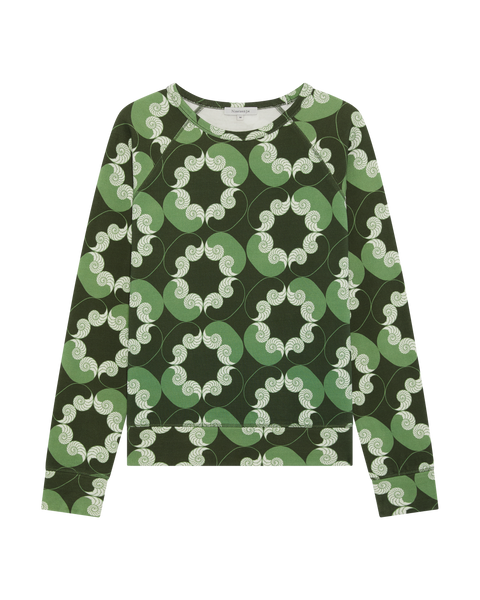 Bailey Sweatshirt Shell Print - Khaki/Green