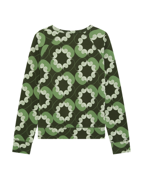Bailey Sweatshirt Shell Print - Khaki/Green