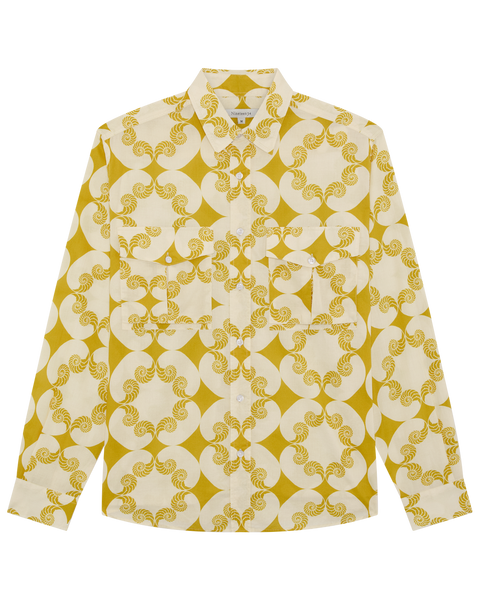 Cairo Shirt - Shell Print Yellow/Off White