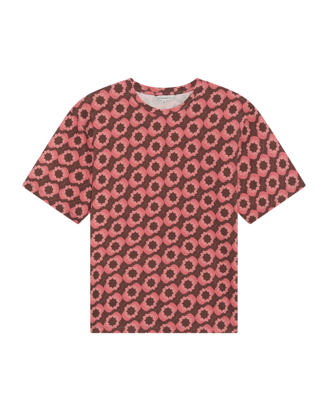 Conrad T-Shirt Shell Print - Brown/Pink