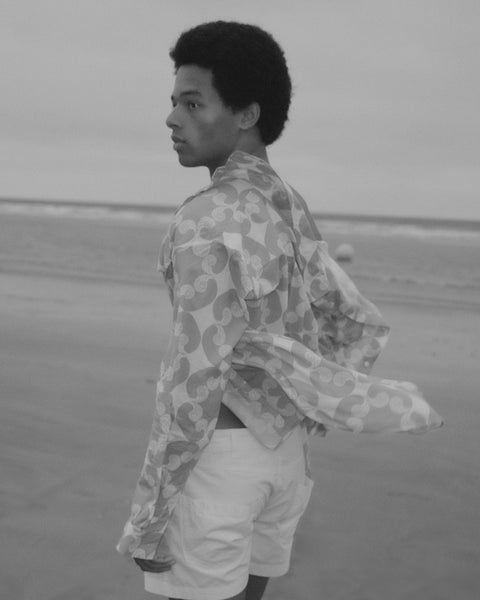Cairo Shirt - Shell Print Yellow/Off White