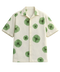 Mo Overshirt Poppy Print - Mid Green/Off White