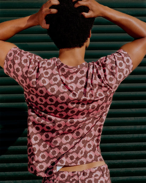 Conrad T-Shirt Shell Print - Brown/Pink