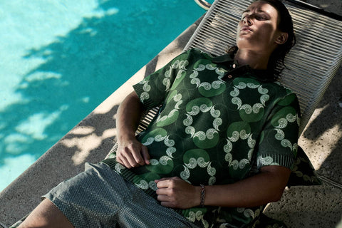 Matteo Knit Shell Print - Khaki/Green