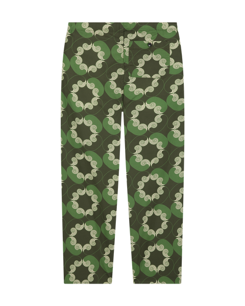 Grayson Trousers Shell Print - Khaki/Green