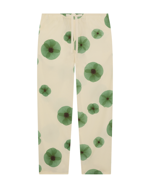 Grayson Trousers Poppy Print Mid - Green/Off White
