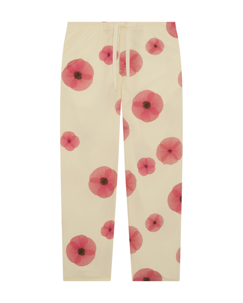 Grayson Trousers Poppy Print - Red/Off White