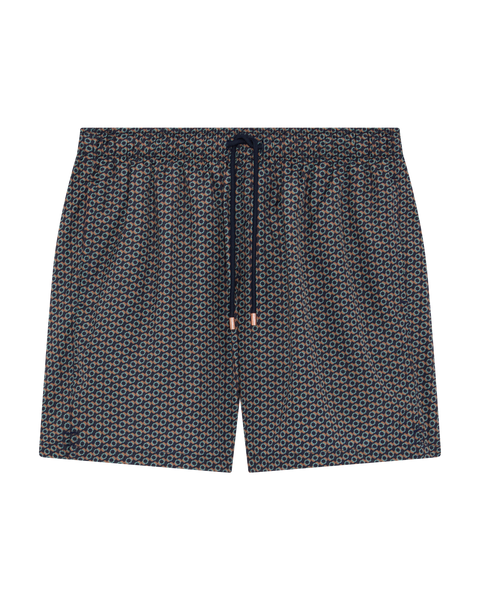 Line Shorts - Navy/Brown
