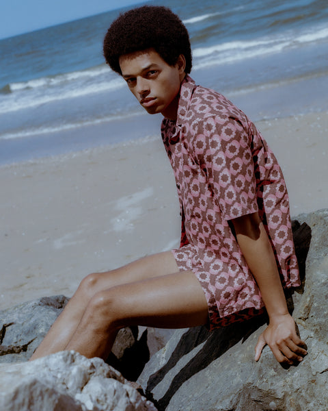Mo Overshirt Shell Print - Brown/Pink