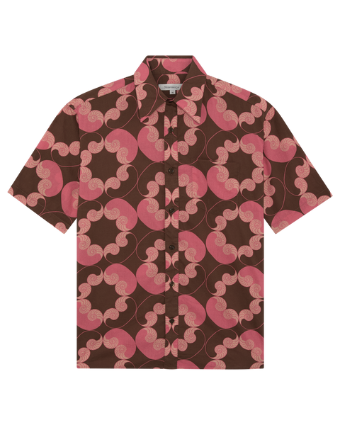Remy Short Sleeve Shirt Shell Print - Brown/Pink