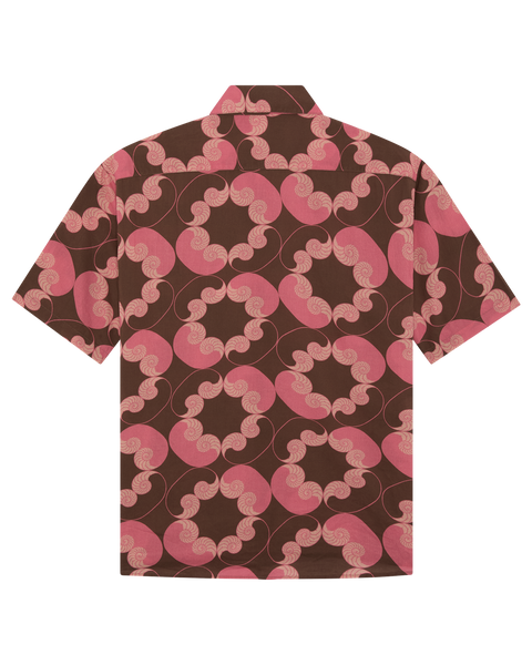 Remy Short Sleeve Shirt Shell Print - Brown/Pink