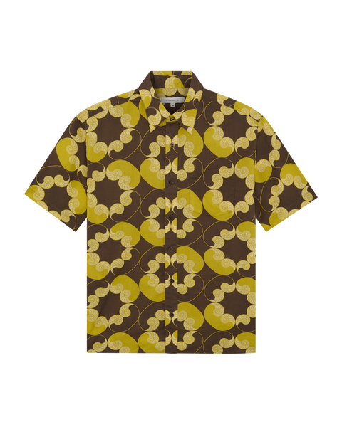 Remy Short Sleeve Shirt Shell Print - Brown/Yellow
