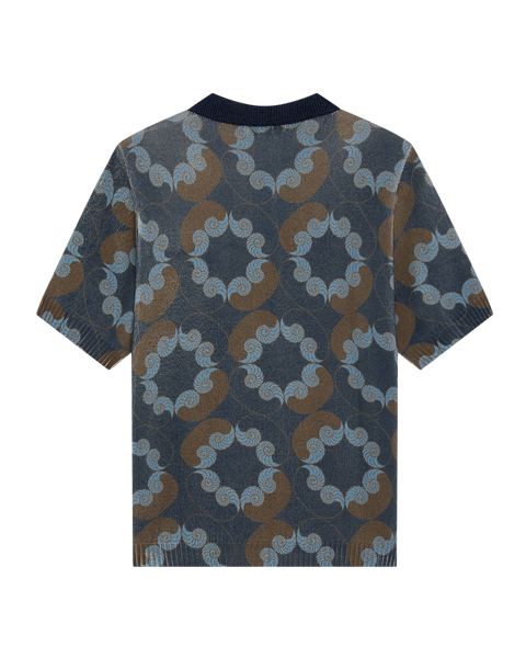 Matteo Knit Shell Print - Navy/Brown